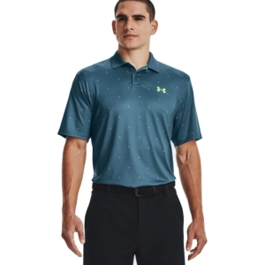 Pánske golfové polo tričko s krátkym rukávom - UNDER ARMOUR-UA Perf 3.0 Deuces Polo-BLU Modrá XXL