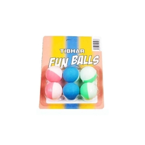 Stolnotenisové loptičky - TIBHAR-Tibhar Funballs, x6, bicoloured Mix
