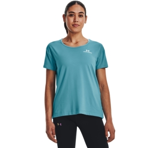 Dámske tréningové tričko s krátkym rukávom - UNDER ARMOUR-UA Rush Energy SS-BLU-GHL Modrá M