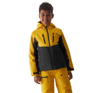 Chlapčenská lyžiarska bunda - 4F-TECHNICAL JACKET-JAW23TTJAM300-71S-YELLOW Žltá 164