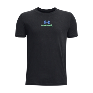 Chlapčenské tričko s krátkym rukávom - UNDER ARMOUR-UA SCRIBBLE BRANDED SS-BLK Čierna 149/160