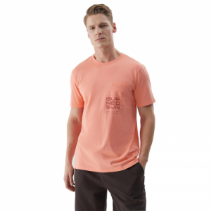 Pánske tričko s krátkym rukávom - 4F-TSHIRT-4FWSS24TTSHM1284-64S-SALMON CORAL Oranžová XXL