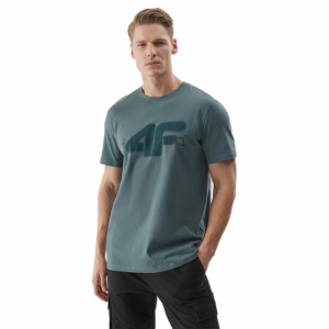Pánske tričko s krátkym rukávom - 4F-TSHIRT-4FWSS24TTSHM1317-44S-OLIVE Zelená XXL