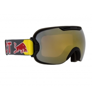 Lyžiarske okuliare - RED BULL SPECT-SLOPE-001, matt black frame/grey headband, lens gold snow Čierna
