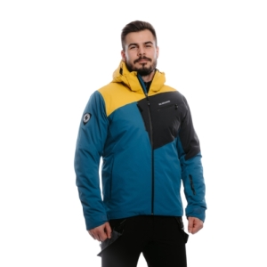 Pánska lyžiarska bunda - BLIZZARD-Ski Jacket Leogang, petroleum/mustard yellow Modrá XXL