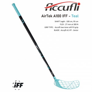 Florbalová hokejka - ACCUFLI-AirTek IFF A27-100 Teal L Modrá 100 cm Ľavá 2024 1