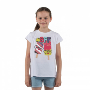 Dievčenské tričko s krátkym rukávom - AUTHORITY KIDS-T-BFF_white Biela 152/158