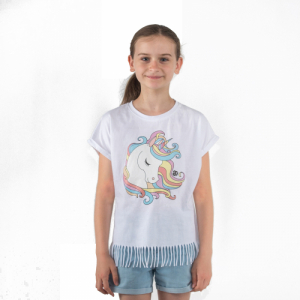 Dievčenské tričko s krátkym rukávom - AUTHORITY KIDS-T-UNICORN_white Biela 92/98