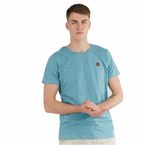 Pánske tričko s krátkym rukávom - FUNDANGO-Jaggy Structured T-Shirt-514-light pistatia Zelená XXL