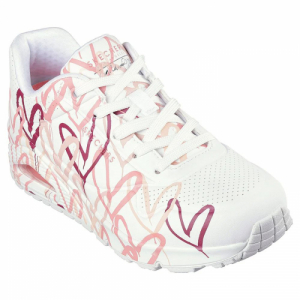 Dámska rekreačná obuv - SKECHERS-Uno Spread The Love white/multi pink Biela 41