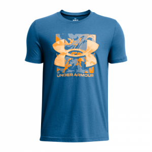Chlapčenské tričko s krátkym rukávom - UNDER ARMOUR-UA BOX LOGO CAMO SS-BLU Modrá 149/160