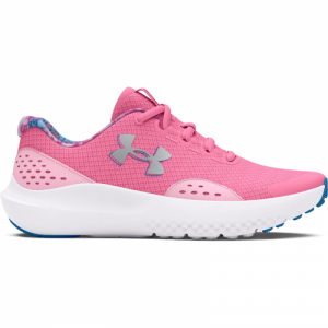 Dievčenská športová obuv (tréningová) - UNDER ARMOUR-UA GGS Surge 4 Print sunset pink/pink/metallic silver Ružová 40