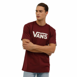 Pánske tričko s krátkym rukávom - VANS-CLASSIC  TEE-B BURGUNDY-MARSHMALLOW Červená XL