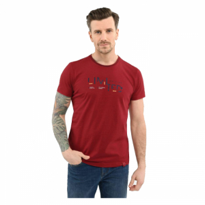 Pánske tričko s krátkym rukávom - VOLCANO-T-TED-400M-RED MEL Červená XXL