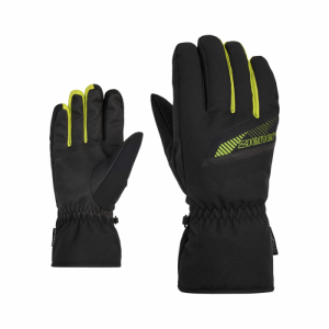 Pánske lyžiarske rukavice - ZIENER-GORDAN-801079-12490-black lime Čierna 10,5